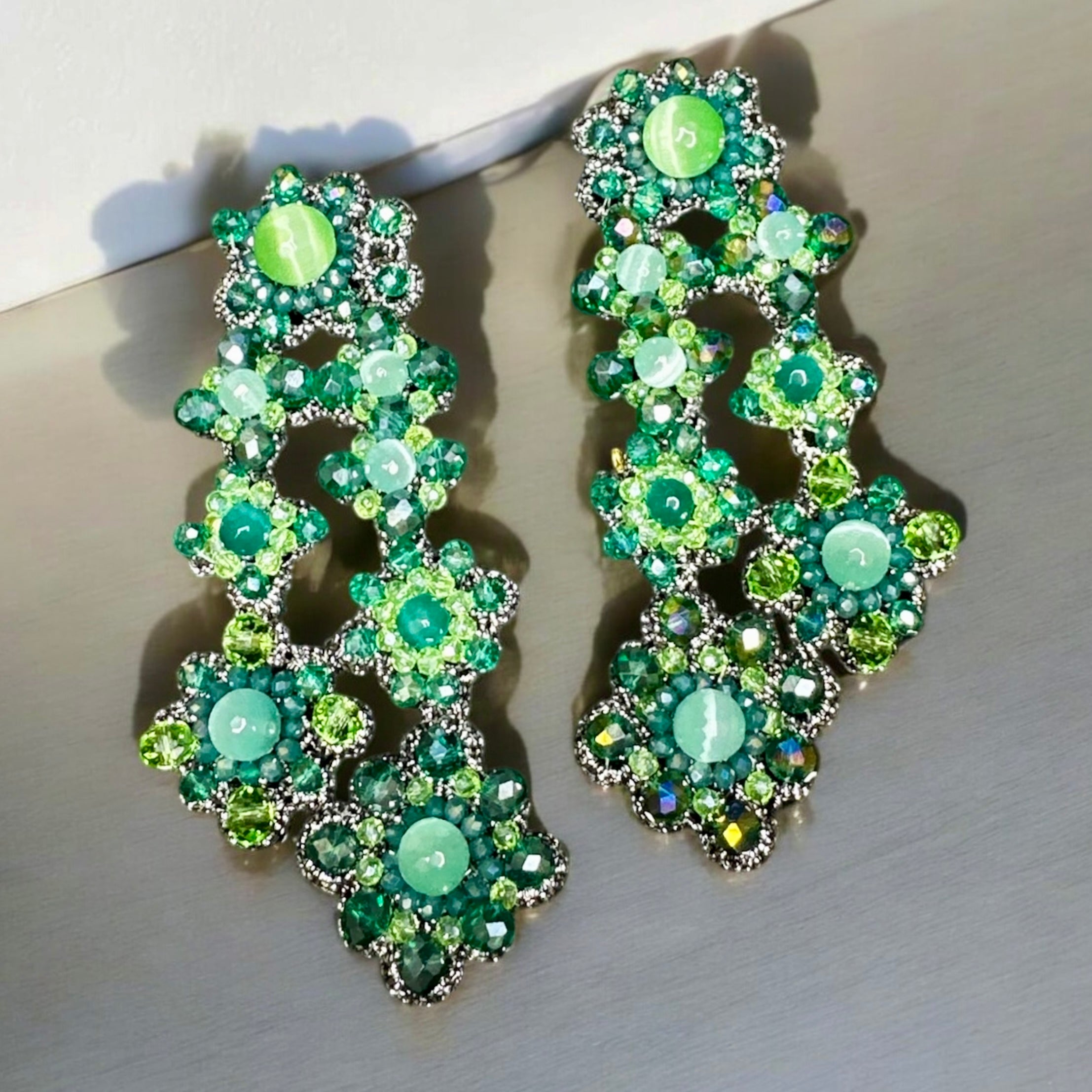 Orecchini grappolo verde