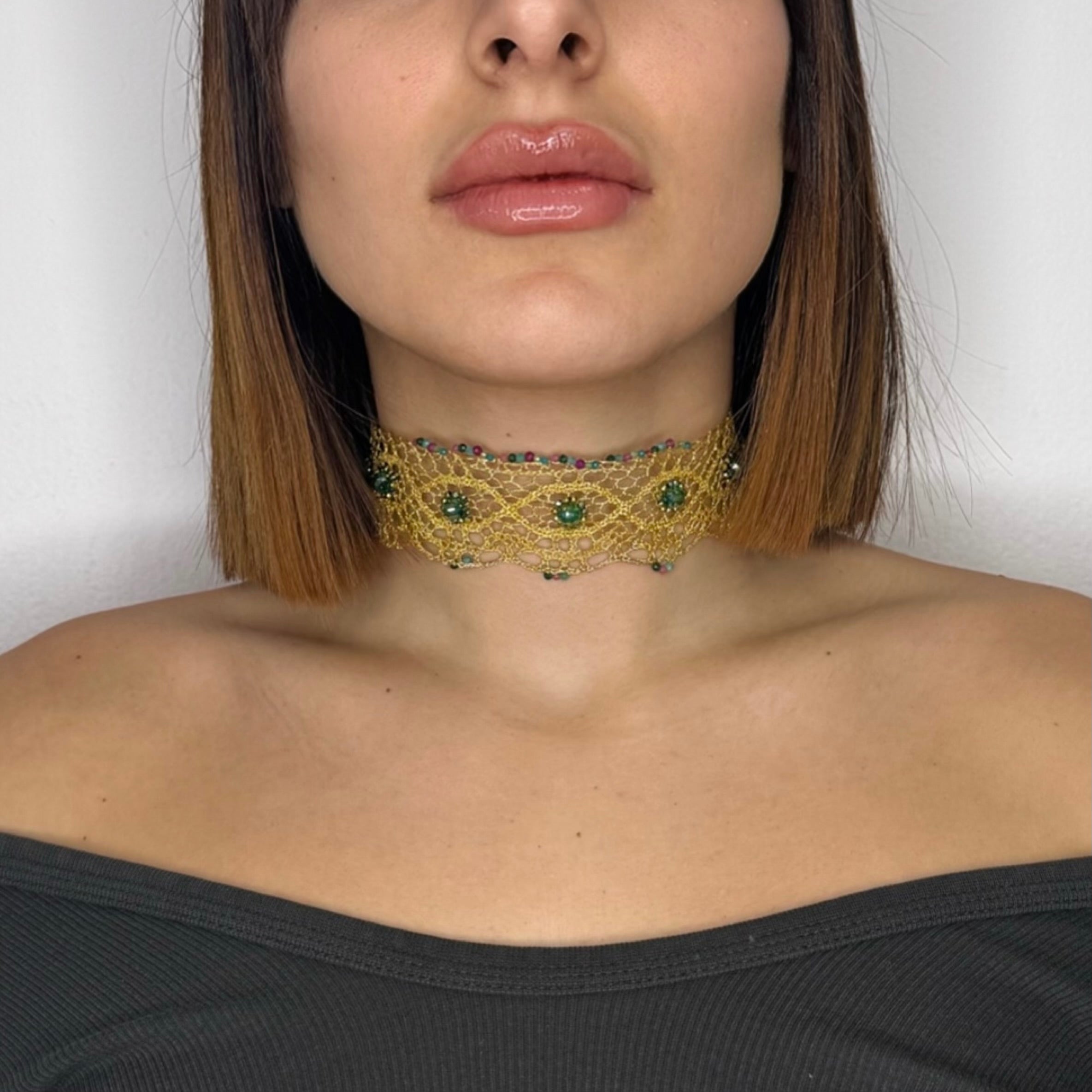 Grünes Lolita-Halsband