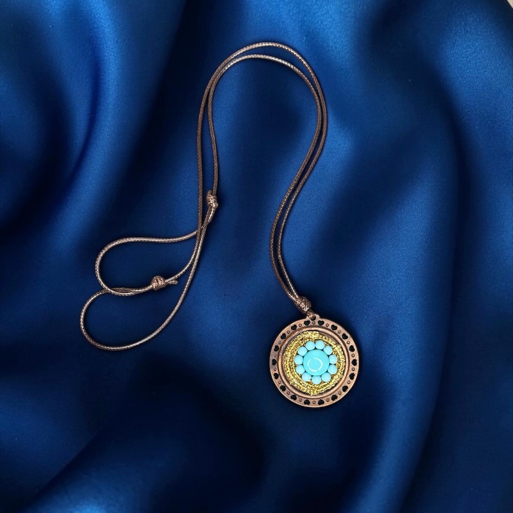 Collana ciondolo Lignu turchese