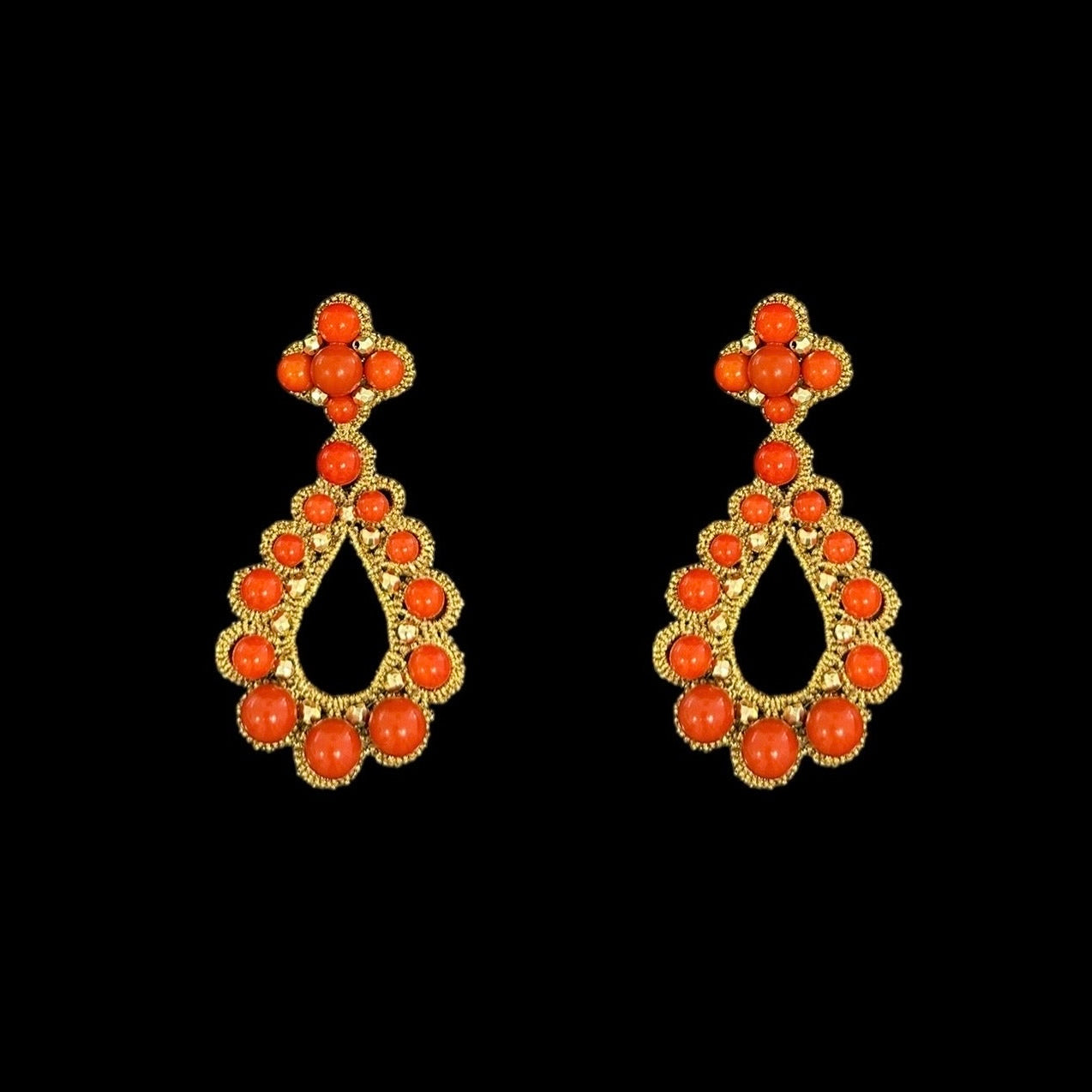 Orecchini Monaco corallo