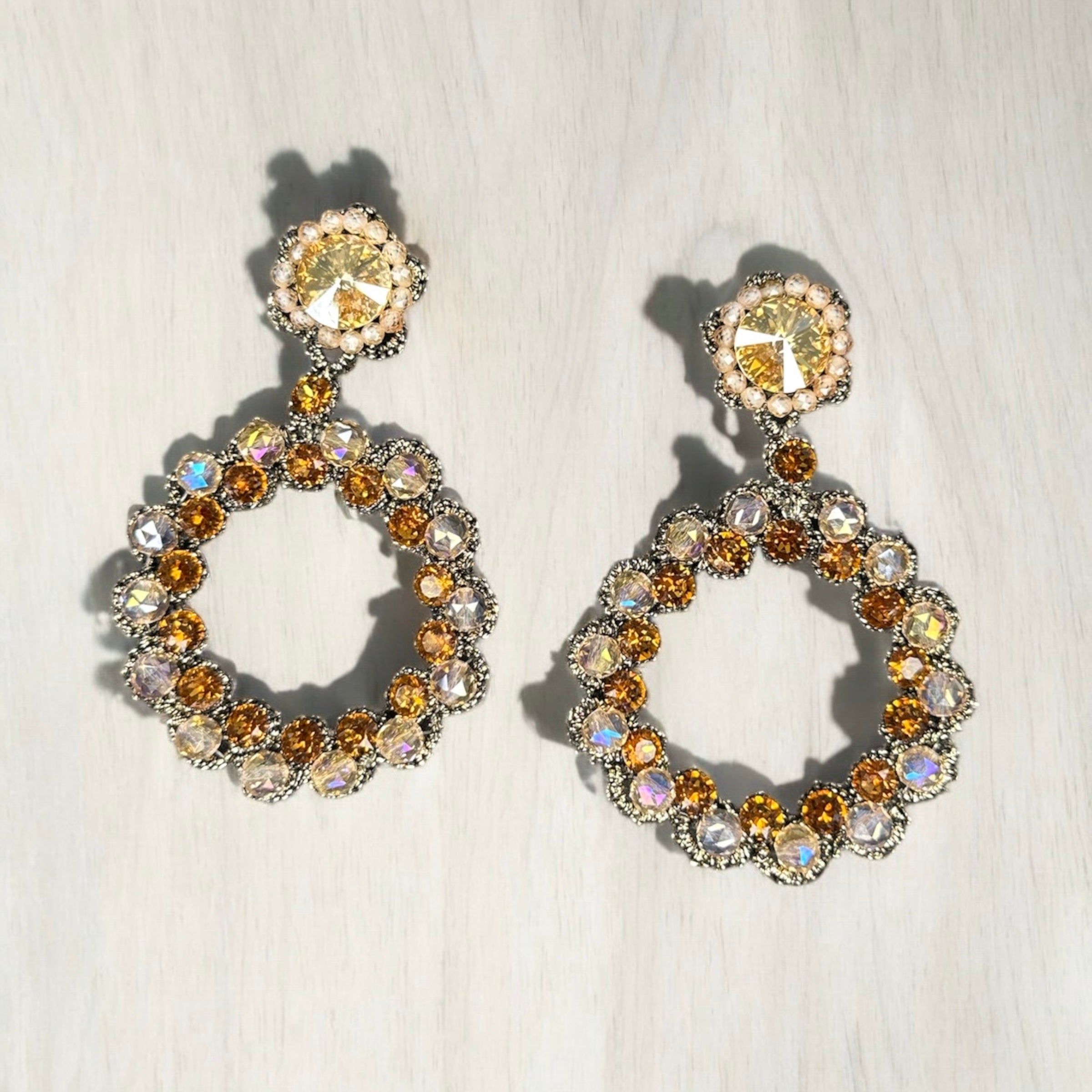 Ring Light Karamell Ohrringe