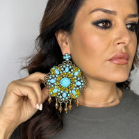 Amaryllis Türkis Ohrringe