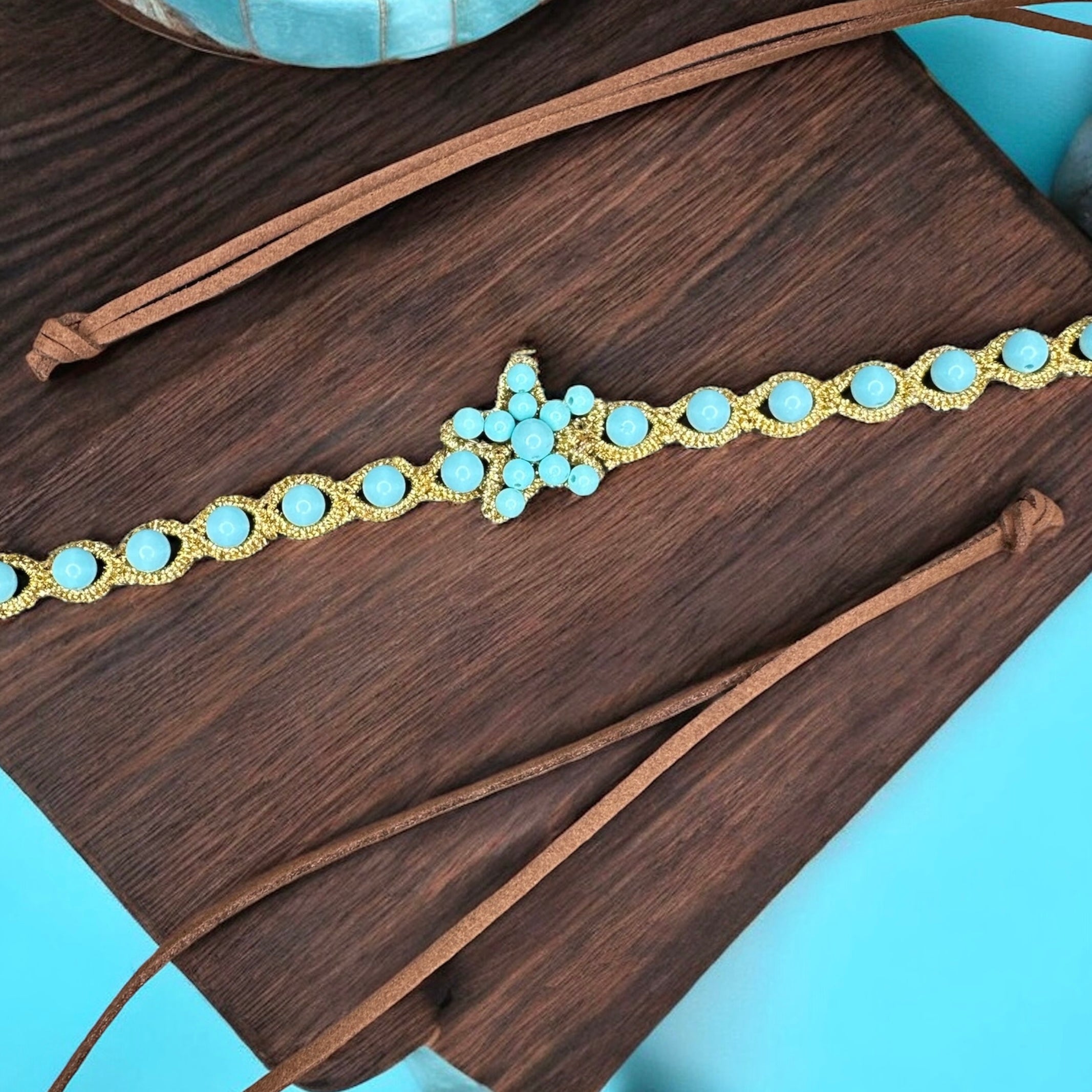 Choker stellina turchese