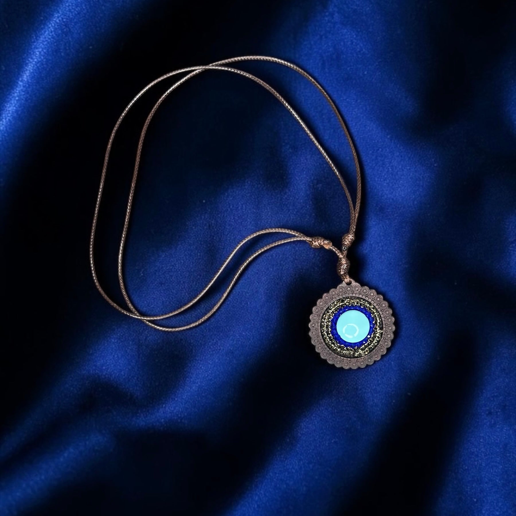 Collana ciondolo Lignu blu