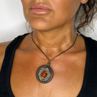 Collana ciondolo Lignu arancio