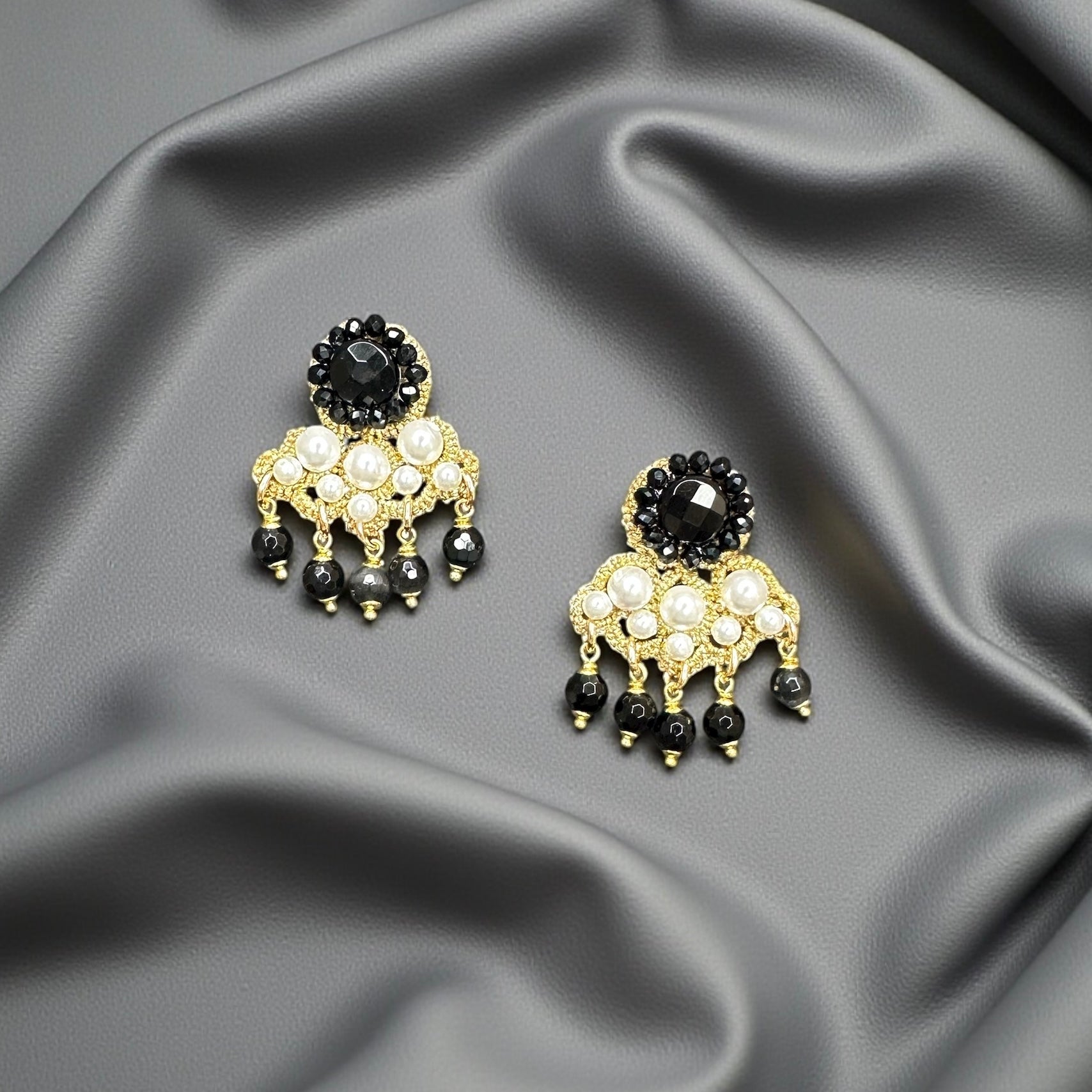 Orecchini a bottone Audrey onice