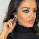 Orecchini a bottone Madeira purple