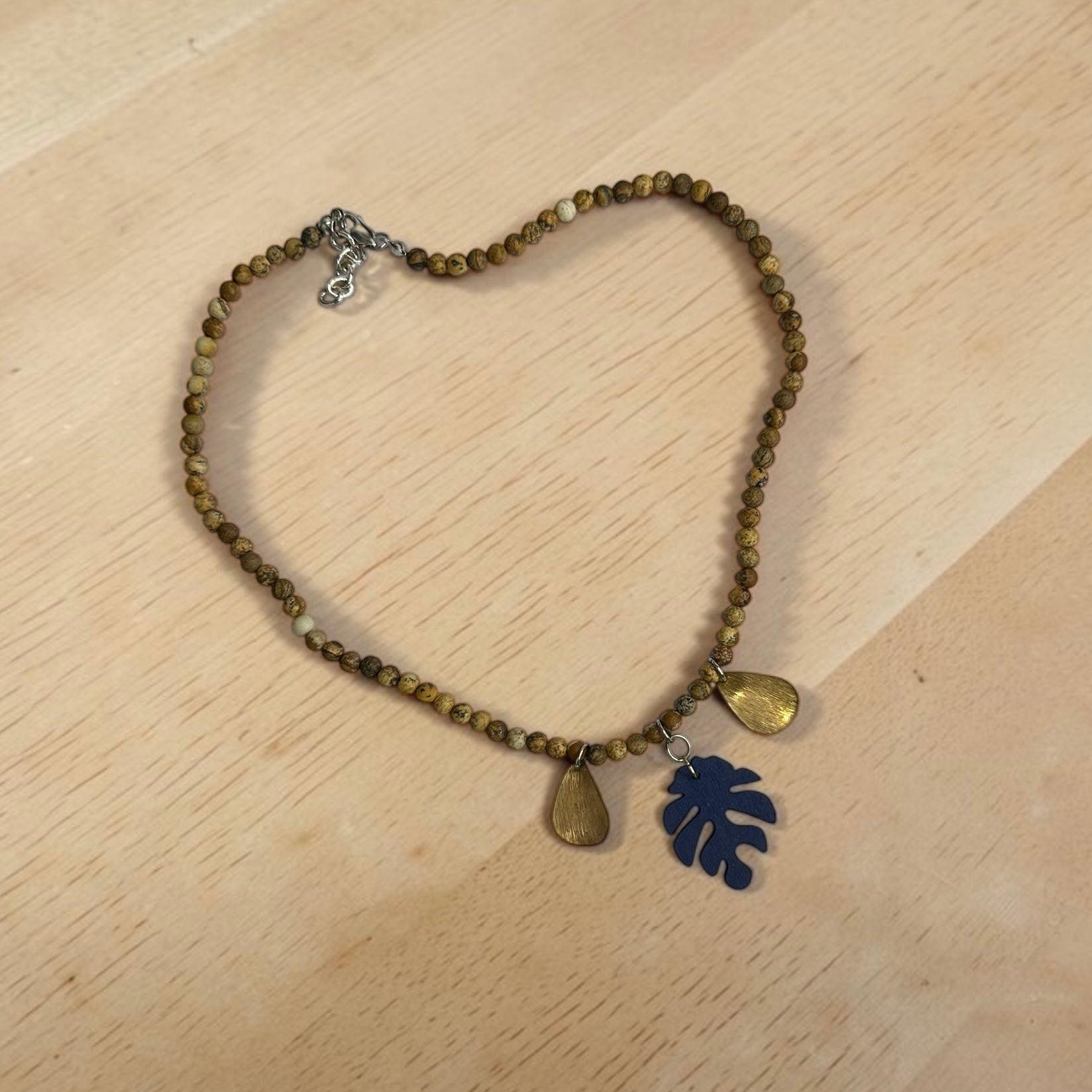 Collana Foglietta blu