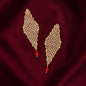 Orecchini a telaio gold&red
