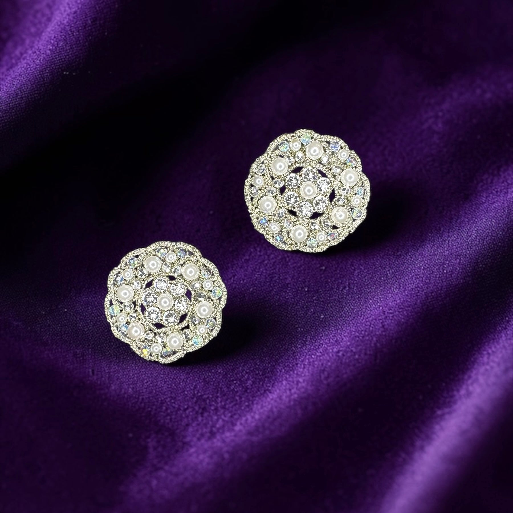 Orecchini a bottone Gaudí perle