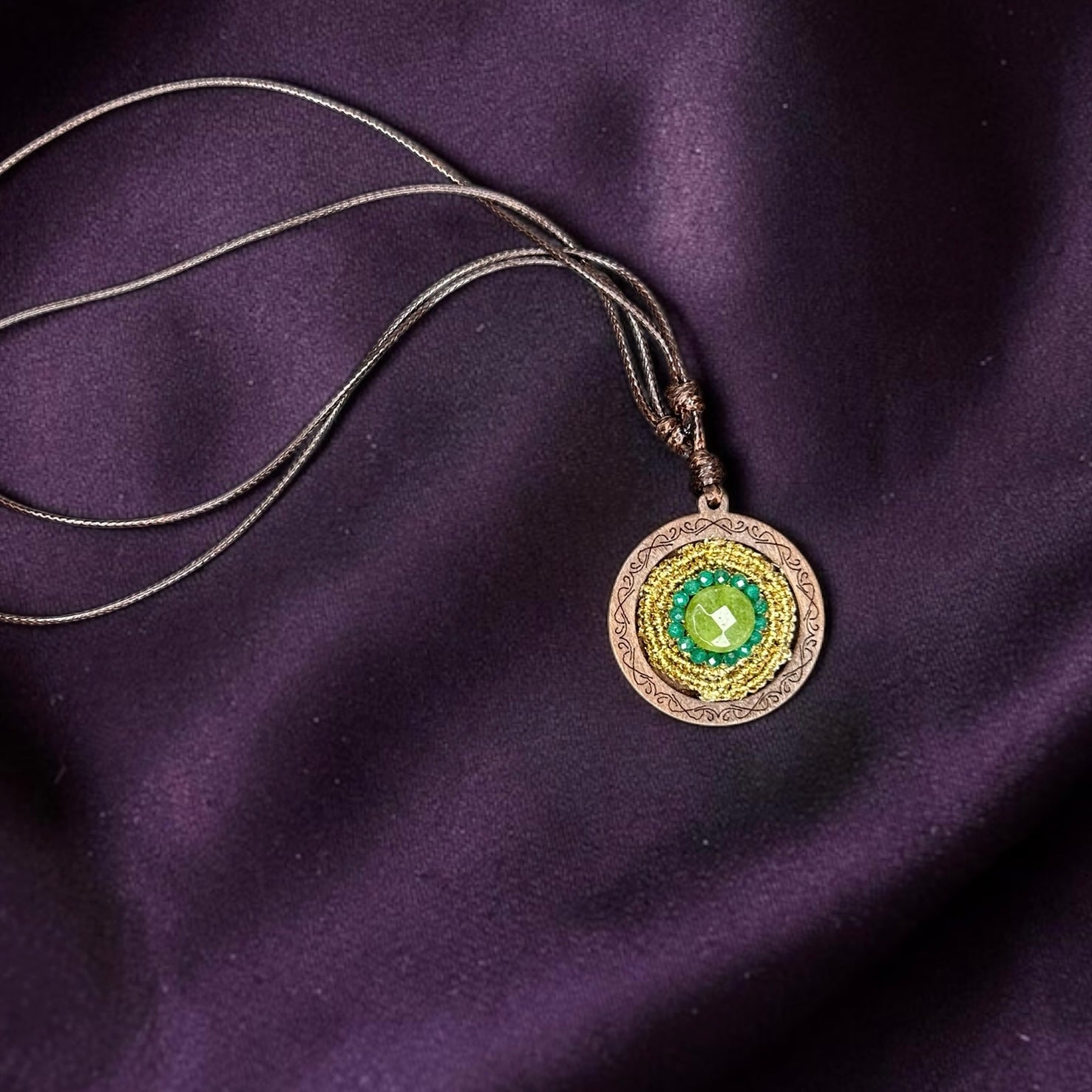 Collana ciondolo Lignu verde