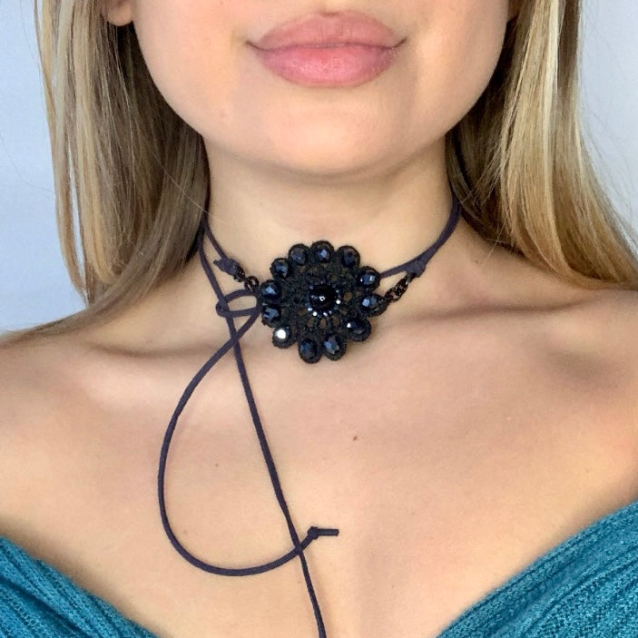 Black choker necklace