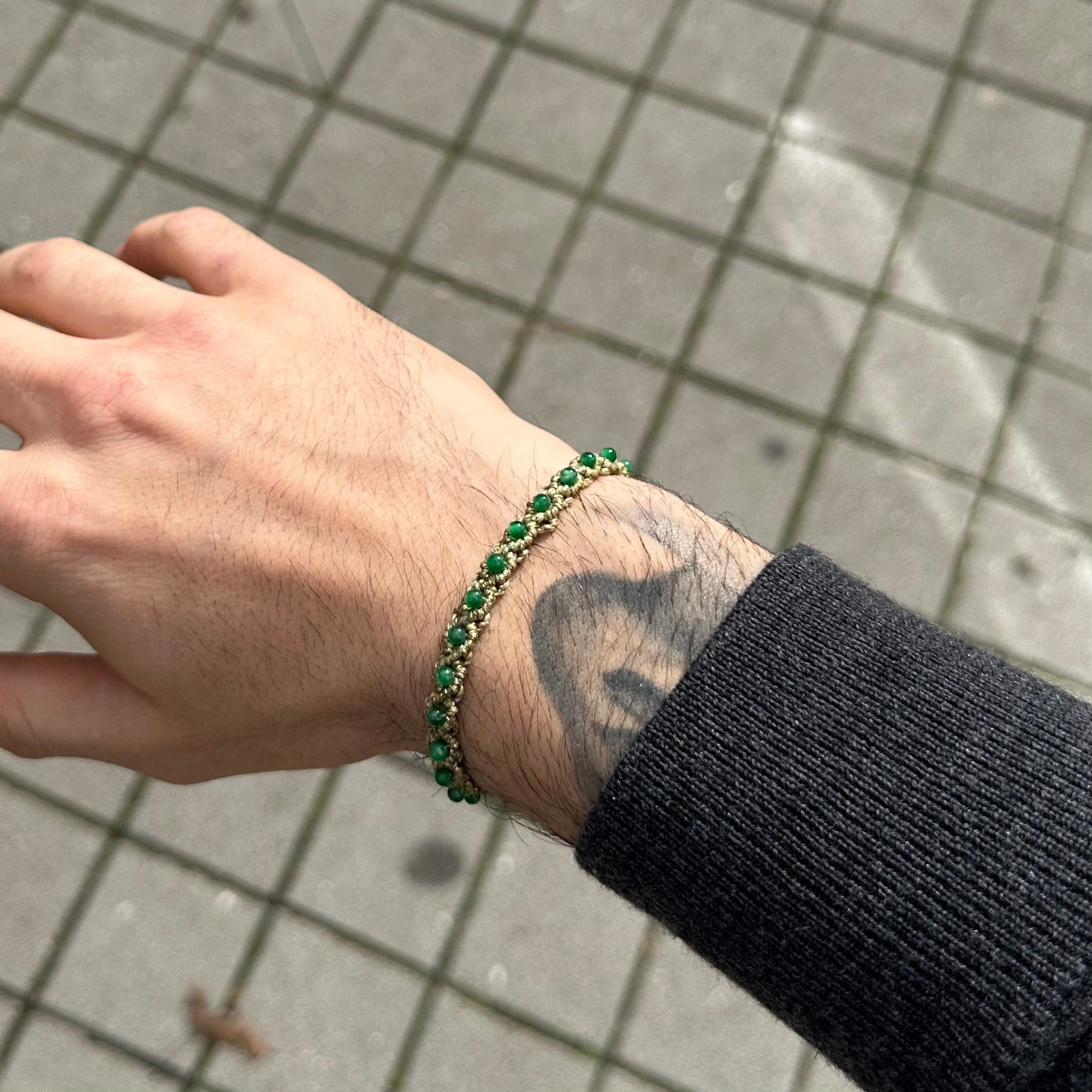 Bracciale intreccio verde