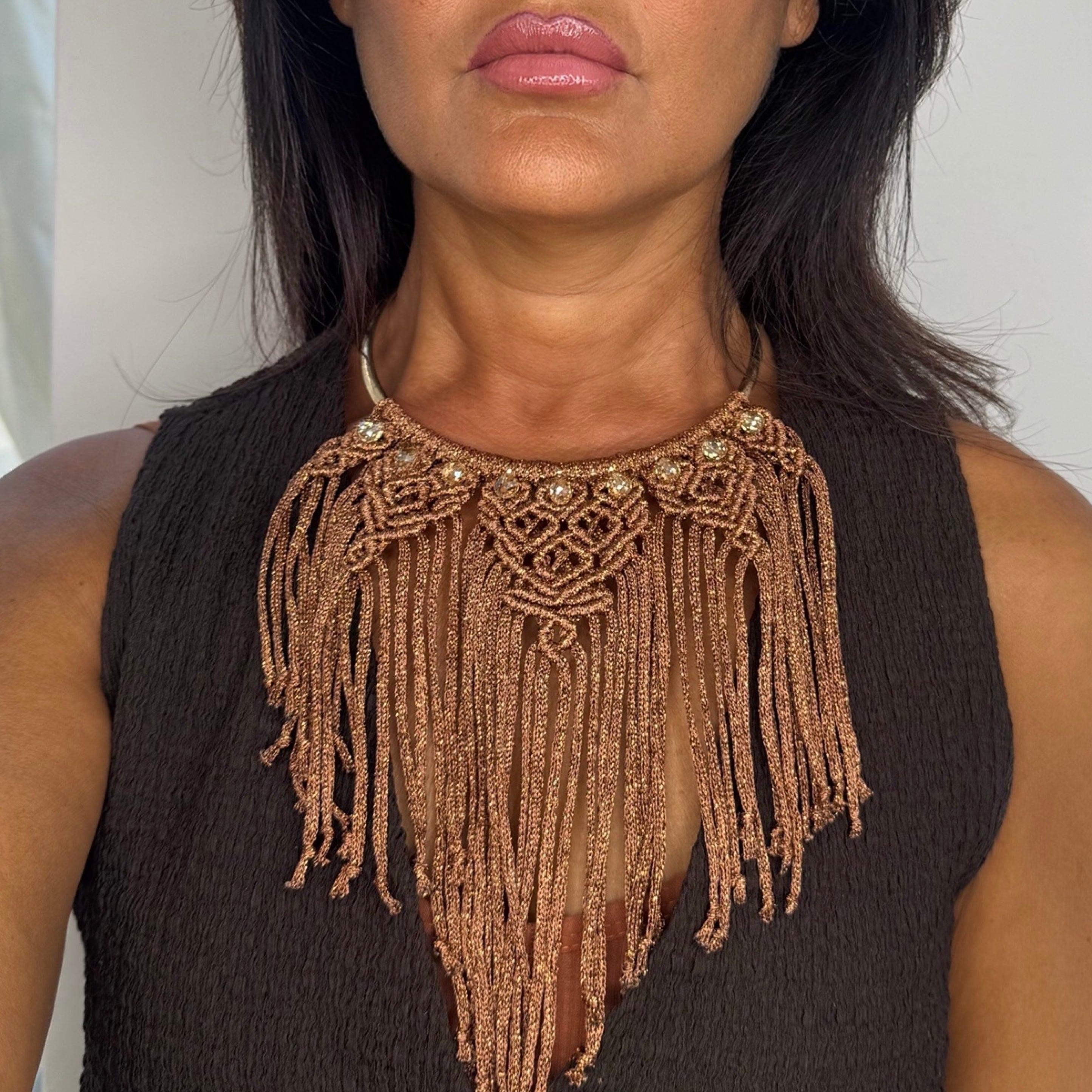 Collana Macramè bronzo