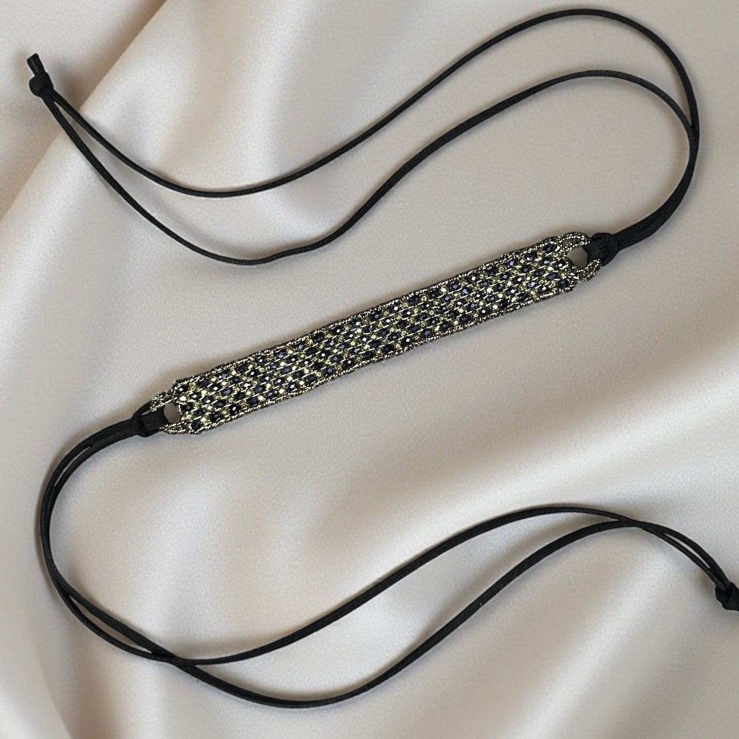 Choker a telaio gold&black