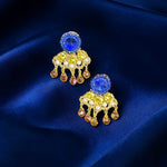 Orecchini a bottone Audrey blu