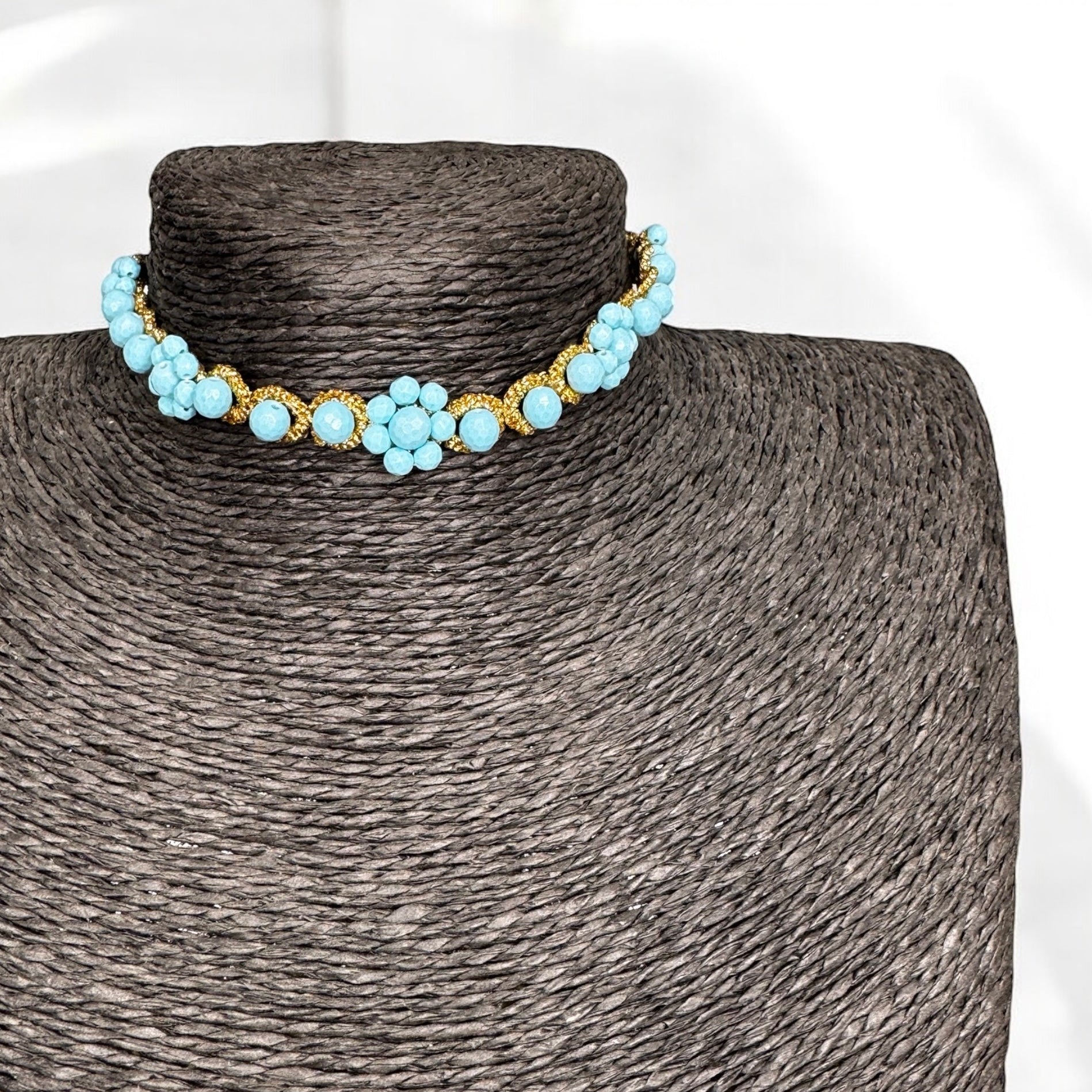 Choker turchese 5 fiori