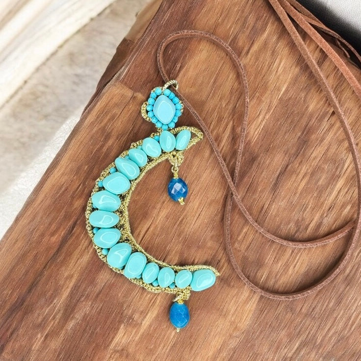 Choker Luna turchese