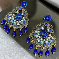 Orecchini pavone blu