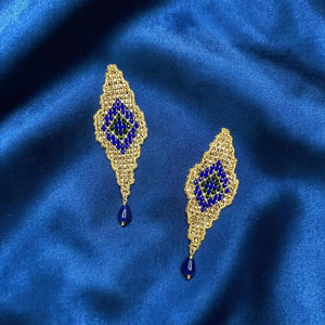 Orecchini a telaio gold&blue