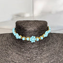 Choker turchese 5 fiori