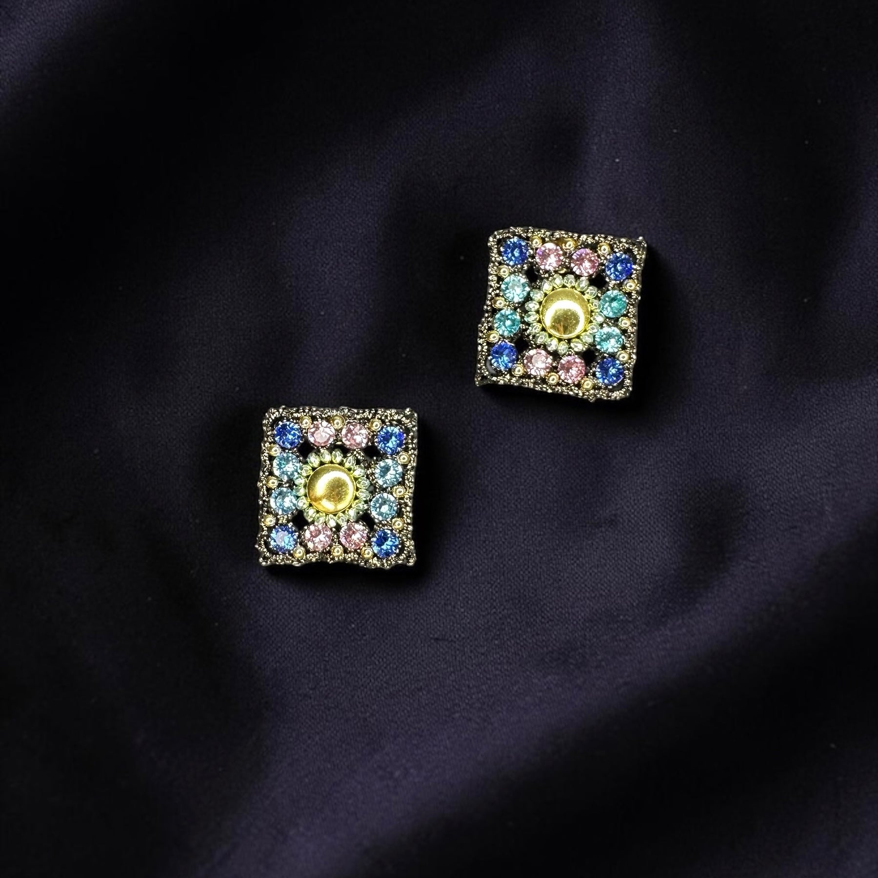 Orecchini a bottone Maiolica