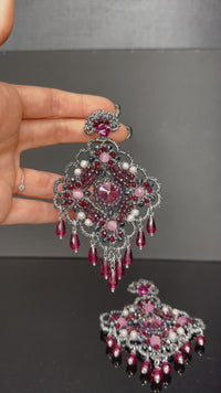 Burgundy Kite Earrings